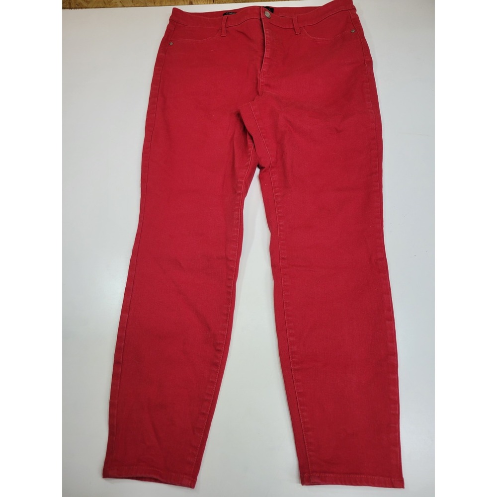 Talbots Womens Jegging Jeans Size 14 Red High Rise Skinny Stretch Pants 27...